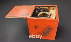Antique Chinese Red Lacquer Tea Caddy Box with Russian Imperial Double Eagle 19thC