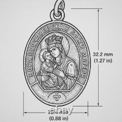 Antique Christian Icon 19th Imperial Russian Silver 84 Mother and St. Job Preach