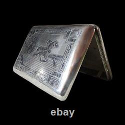 Antique Cigarette Box Imperial Russian Silver 84 Decorated With Imperial Simbol