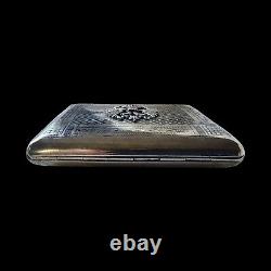 Antique Cigarette Box Imperial Russian Silver 84 Decorated With Imperial Simbol