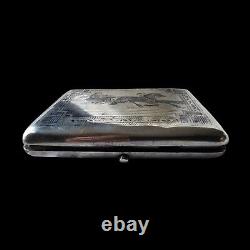 Antique Cigarette Box Imperial Russian Silver 84 Decorated With Imperial Simbol