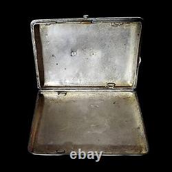 Antique Cigarette Box Imperial Russian Silver 84 Decorated With Imperial Simbol