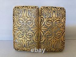 Antique Dated 1888 Imperial Russian Gilded 84 Silver Filigree Cigarette Case