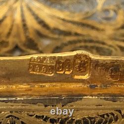 Antique Dated 1888 Imperial Russian Gilded 84 Silver Filigree Cigarette Case