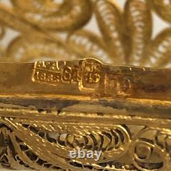 Antique Dated 1888 Imperial Russian Gilded 84 Silver Filigree Cigarette Case