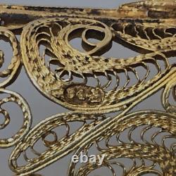 Antique Dated 1888 Imperial Russian Gilded 84 Silver Filigree Cigarette Case