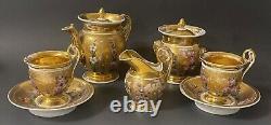 Antique Early 19C Imperial Russian Porcelain Tea Set by F. Gardner