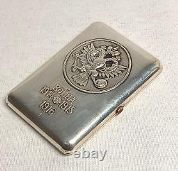 Antique Faberge 1914 Russian Sterling Silver Imperial Military Cigarrette Case