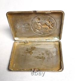 Antique Faberge 1914 Russian Sterling Silver Imperial Military Cigarrette Case