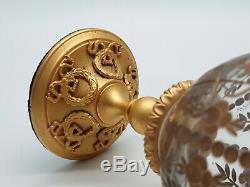 Antique Faberge Cut Lead Crystal Gold Ribbon Garland Egg Russian Imperial SIGNED