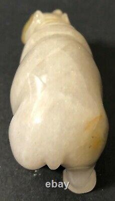 Antique Faberge Imperial Russian Factory Carved Agate Hippo