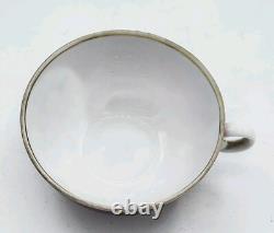 Antique Gardner Imperial Russian Ruby Colour Hand Painted Porcelain Cup & Saucer
