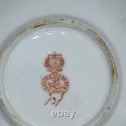 Antique Gardner Imperial Russian Ruby Colour Hand Painted Porcelain Cup & Saucer