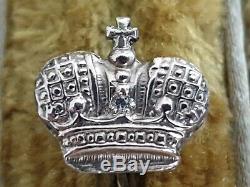 Antique Imperial Crown Gold 14K Russian Stick Pin Brooch FABERGE Era Tsar Russia