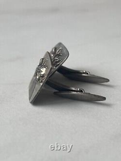 Antique Imperial Cufflinks with Deer Russian Silver 84