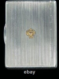Antique Imperial Eagle Russian 84 Silver 88 Cigarette Case Diamond FABERGE Era