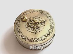 Antique Imperial Faberge Maria Feodorovna Solid Silver 84 Snuff/Pill Box