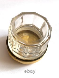 Antique Imperial Faberge Maria Feodorovna Solid Silver 88 Gilded Crystal Jar
