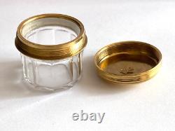 Antique Imperial Faberge Maria Feodorovna Solid Silver 88 Gilded Crystal Jar