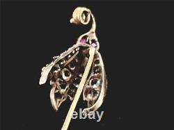Antique Imperial Gold Silver Victorian Romanov Brooch Stick Pin Tsarist Jewelry