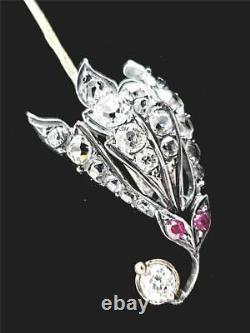 Antique Imperial Gold Silver Victorian Romanov Brooch Stick Pin Tsarist Jewelry