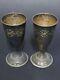 Antique Imperial Pair 2 Silver Cups 875 Russian Soviet USSR Hand Engraving Shot