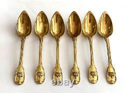 Antique Imperial R. Era Faberge Silver 88. ? I? Gild Six Spoon Set