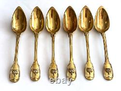 Antique Imperial R. Era Faberge Silver 88. ? I? Gild Six Spoon Set