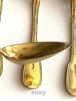 Antique Imperial R. Era Faberge Silver 88. ? I? Gild Six Spoon Set