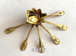 Antique Imperial R. Era Faberge Silver 88. ? I? Gild Six Spoon Set