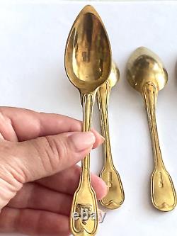 Antique Imperial R. Era Faberge Silver 88. ? I? Gild Six Spoon Set