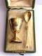Antique Imperial R. Era Faberge Solid Silver 88 Gilded Spoon & Cup Set