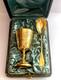 Antique Imperial R. Era Faberge Solid Silver 88 Gilded Spoon & Cup Set with Box
