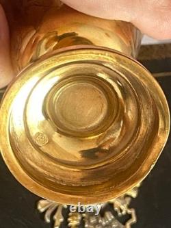 Antique Imperial R. Era Faberge Solid Silver 88 Gilded Spoon & Cup Set with Box