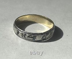 Antique Imperial Ring Kavkaz Niello 1846 Silver 84 Russian
