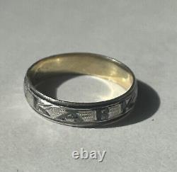 Antique Imperial Ring Kavkaz Niello 1846 Silver 84 Russian