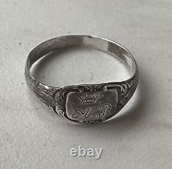 Antique Imperial Ring Silver 84 Russian, size 13 (22.5)