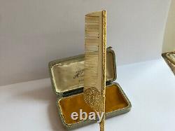 Antique Imperial Rus Faberge Solid Silver 84 Gold Plated AT Authors Comb