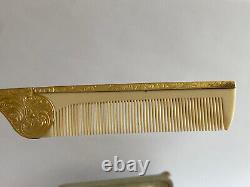 Antique Imperial Rus Faberge Solid Silver 84 Gold Plated AT Authors Comb