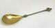 Antique Imperial Rus Faberge Solid Silver 84 Gold Plated Twisted Big Size Spoon