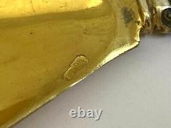 Antique Imperial Rus Faberge Solid Silver 84 Gold Plated Twisted Big Size Spoon