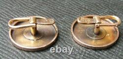 Antique Imperial Russian 14 ct. Rose Gold Cufflinks Mark FG 56. Faberge