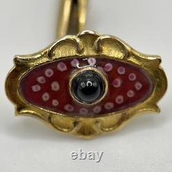 Antique Imperial Russian 14ct Gold Enamelled Sapphire Cabochon Set Cufflinks