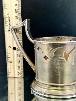 Antique Imperial Russian 1880's Stamp? -Silver Tea Glass Holder? 1 3