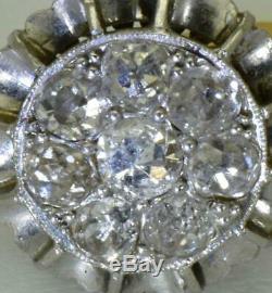 Antique Imperial Russian 18k gold & old Mine Cut Diamonds Earrings set in box