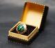 Antique Imperial Russian 56/14K Gold Ring Oval Pierced Crown Malachite Cabochon