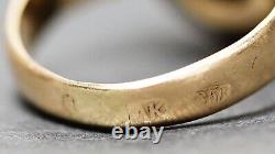 Antique Imperial Russian 56/14K Gold Ring Oval Pierced Crown Malachite Cabochon