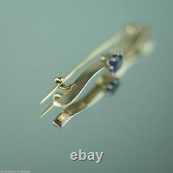 Antique Imperial Russian 56 gold pin brooch with beautiful Amethyst