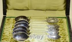 Antique Imperial Russian 6 Silver Spoons Grachev's Brothers Set-Boxed c1908