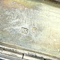 Antique Imperial Russian 84 Engraved Niello Silver Snuff Box 19th Century